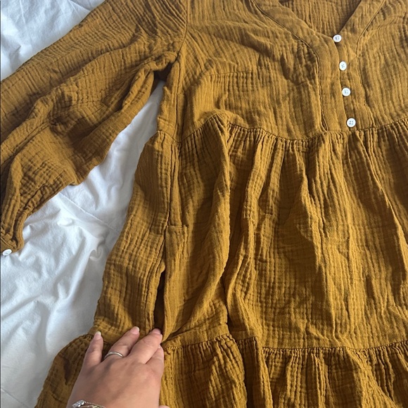 Madewell Mustard Textured Dress - Picture 4 of 6